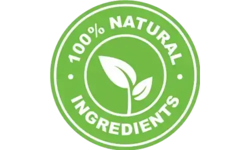 100% Natural Ingredients green circular certification badge